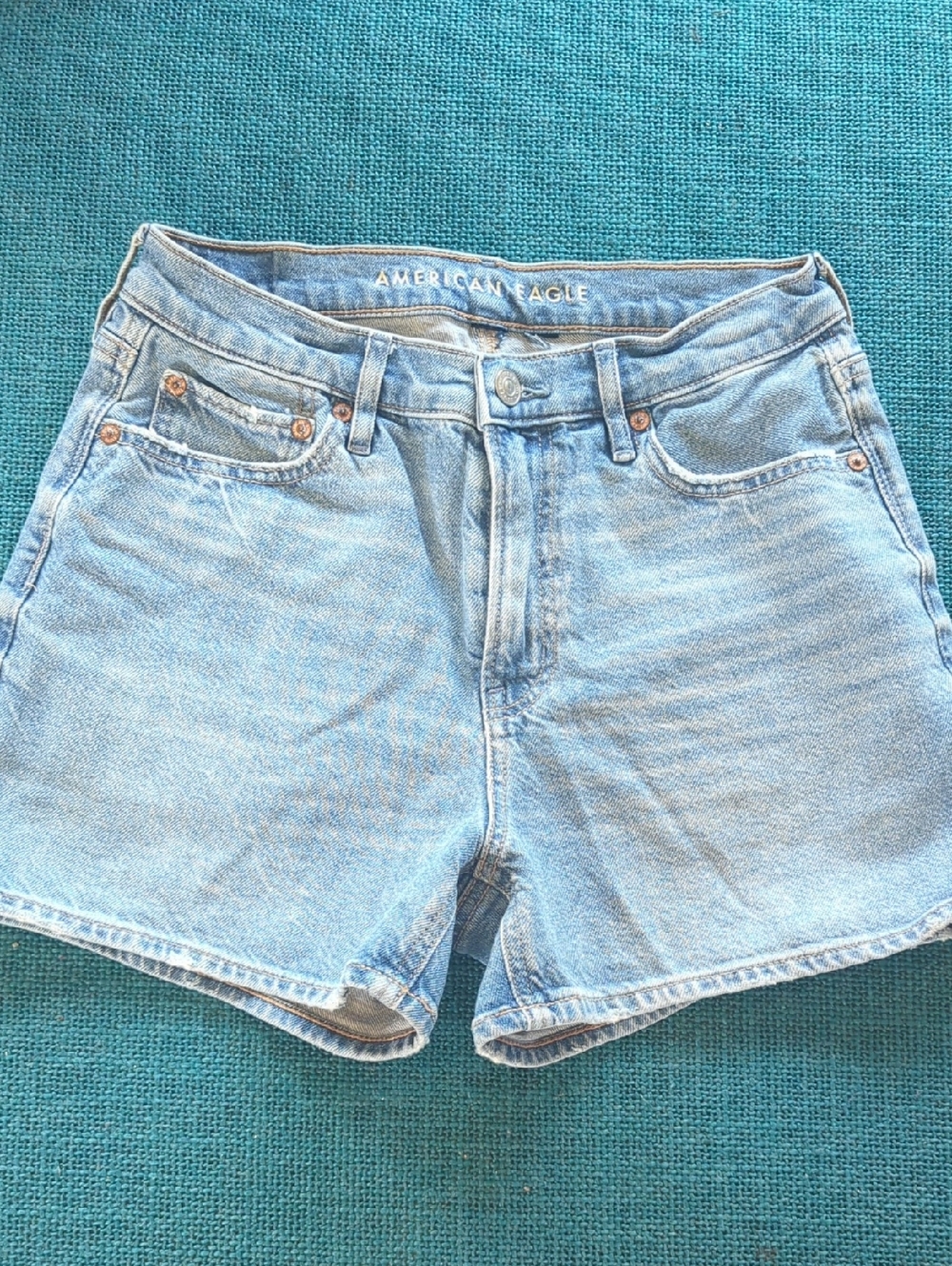 American Eagle Outfitters Light Wash Denim High-Rise Shorts